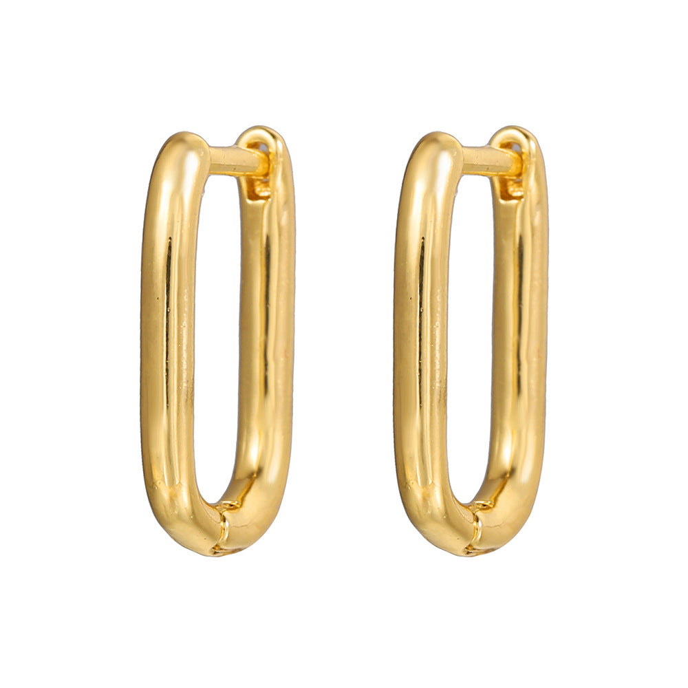 Copper Arc Geometric Design Real Gold Rings