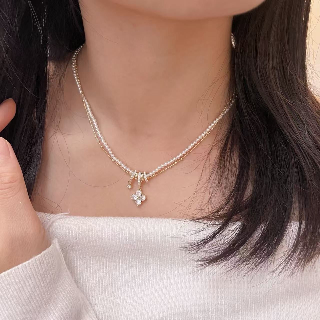 Women's Cross Hot Twin High-grade Light Luxury Necklace