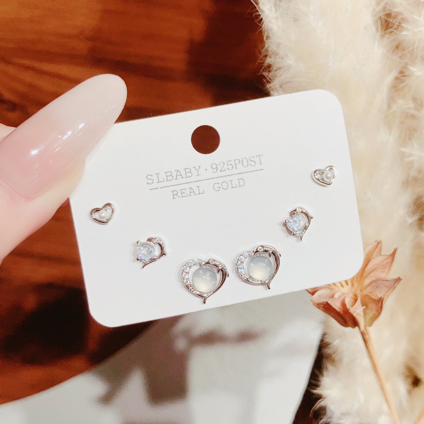 Summer Simple Style Temperament Three Pairs Of Butterfly Rings