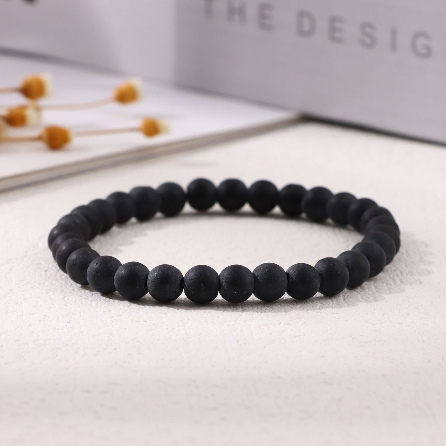 Women's & Men's Round Beads Couple Fashion Elastic String Beaded Bracelets