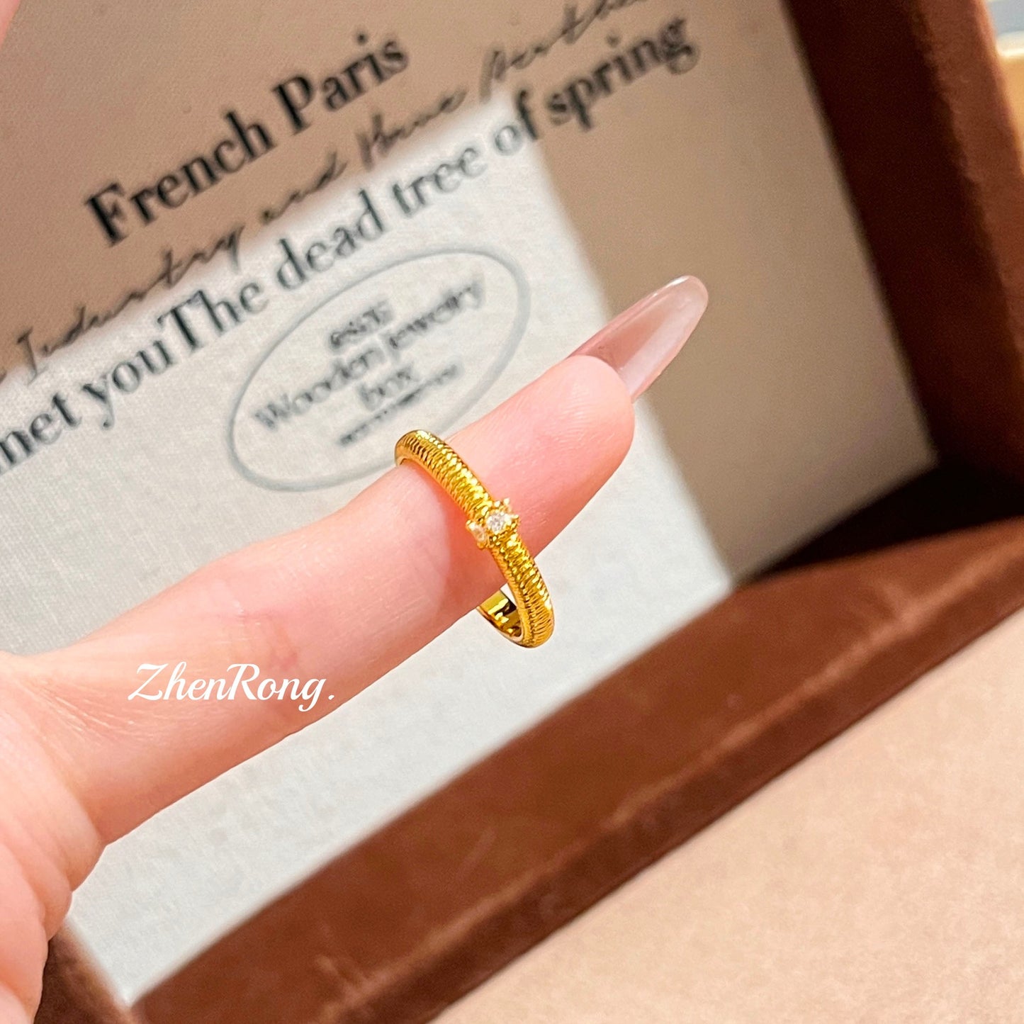 French Entry Lux Retro Brushed Female Italian Chinese Style Rings