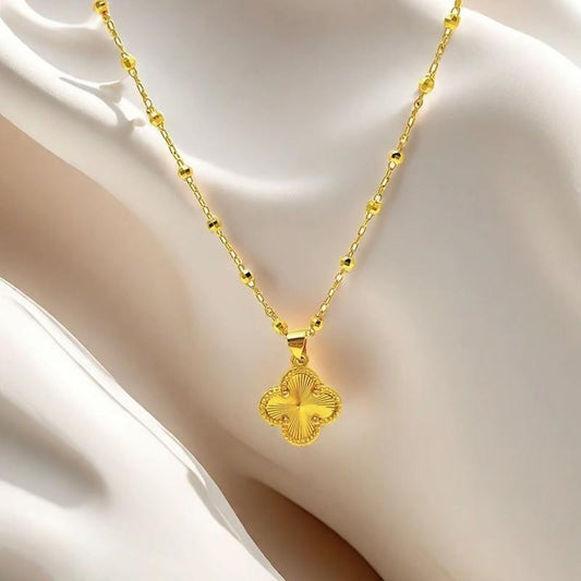 Women's Sand Gold Clover Light Luxury Exquisite High Texture Necklace