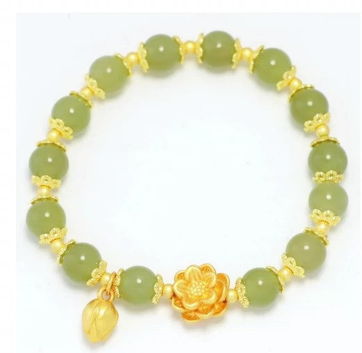 Jade Orchid Female Peanut Jasper Lotus Bracelets