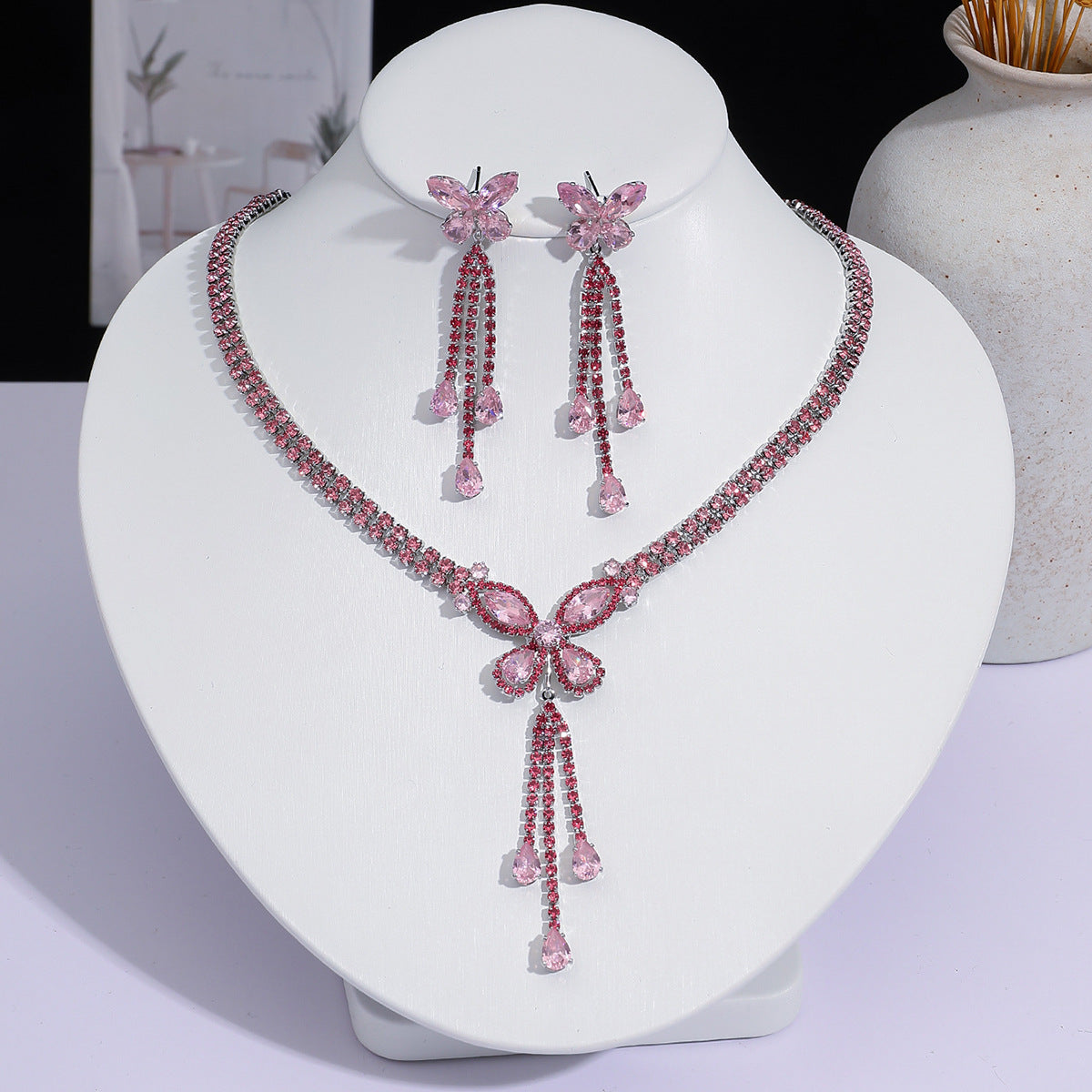Full Diamond Drop-shaped Temperament The Dinner Party Jewelry Set