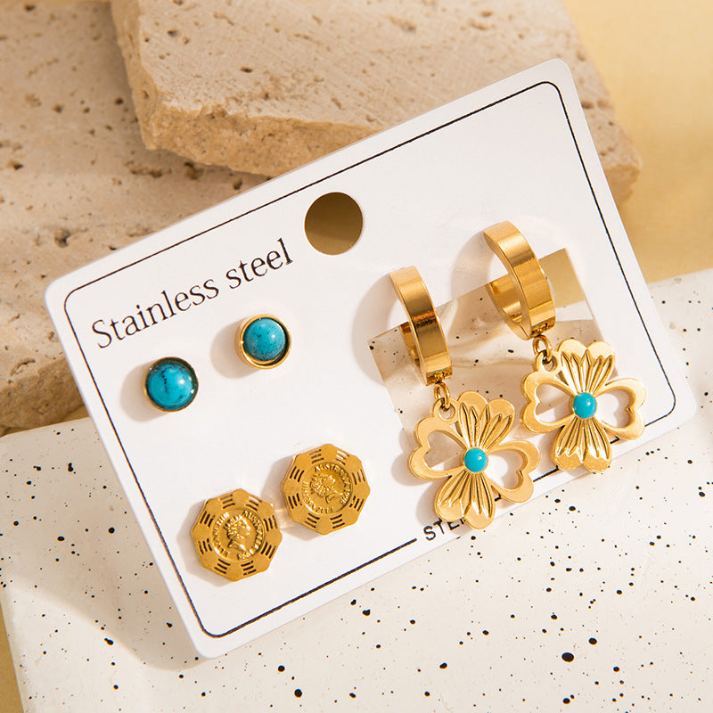 Titanium Steel Ear Exquisite Small Gold-plated Earrings