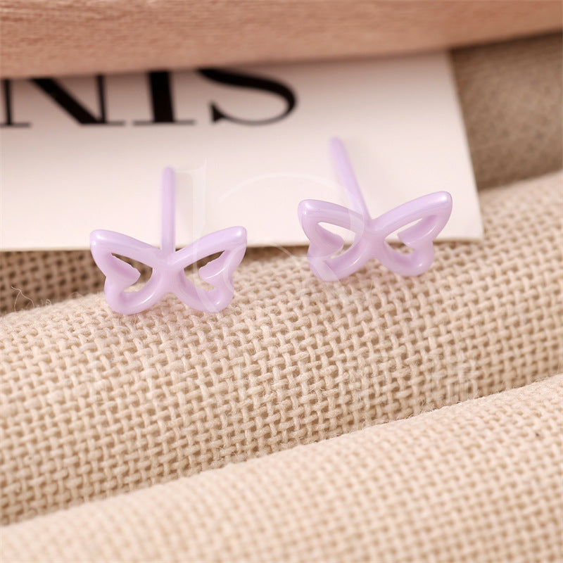 Butterfly Integrated Biological Porcelain Tassel Zirconia Ceramic Ear Small Stud Earrings
