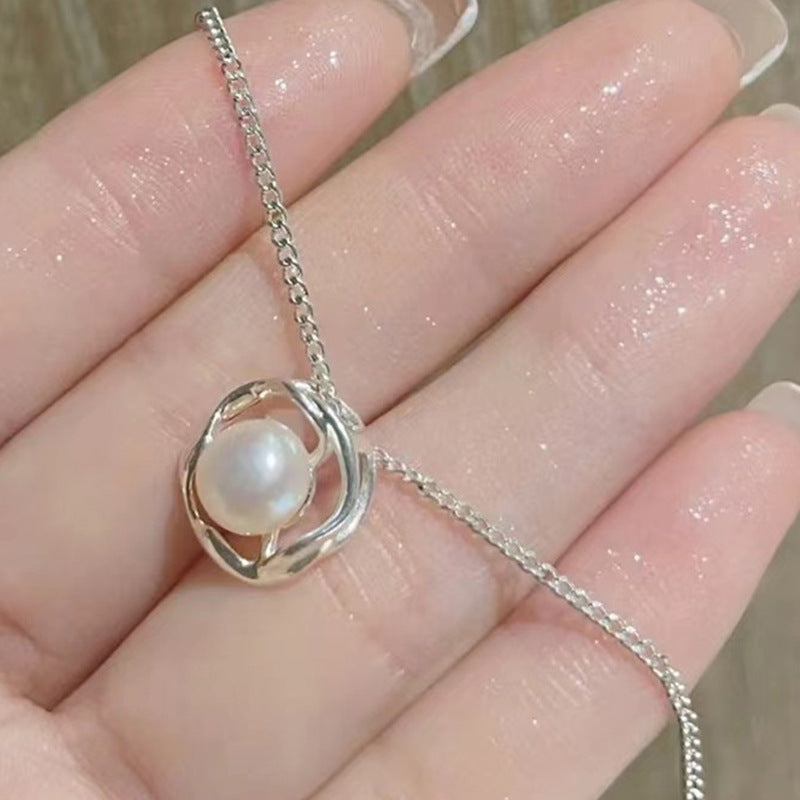 Snow Mountain Summer Versatile Light Luxury Imitation Pearl Clavicle Necklaces