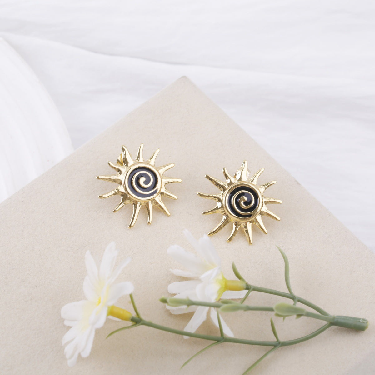 Fresh Sweet Style Apollo Stainless Steel Stud Earrings