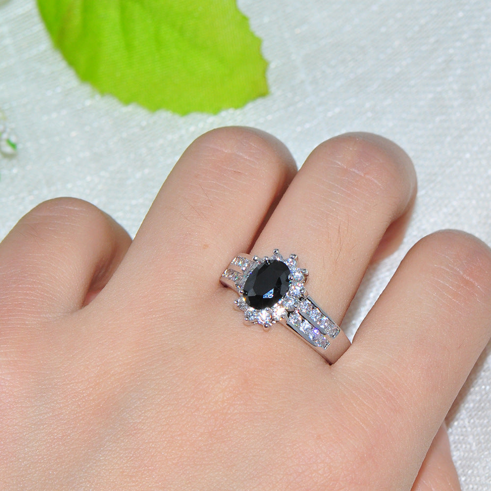 Zircon Female Double Row White Micro Inlaid Small Diamond Ring