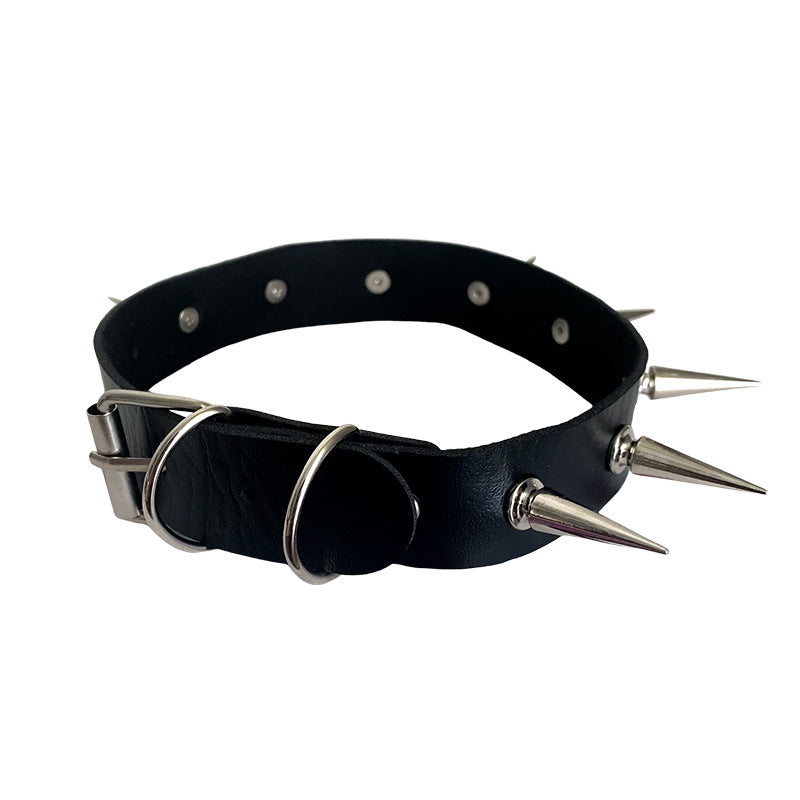 Punk Nightclub Long Pointed Rivet Short Personalized Collar