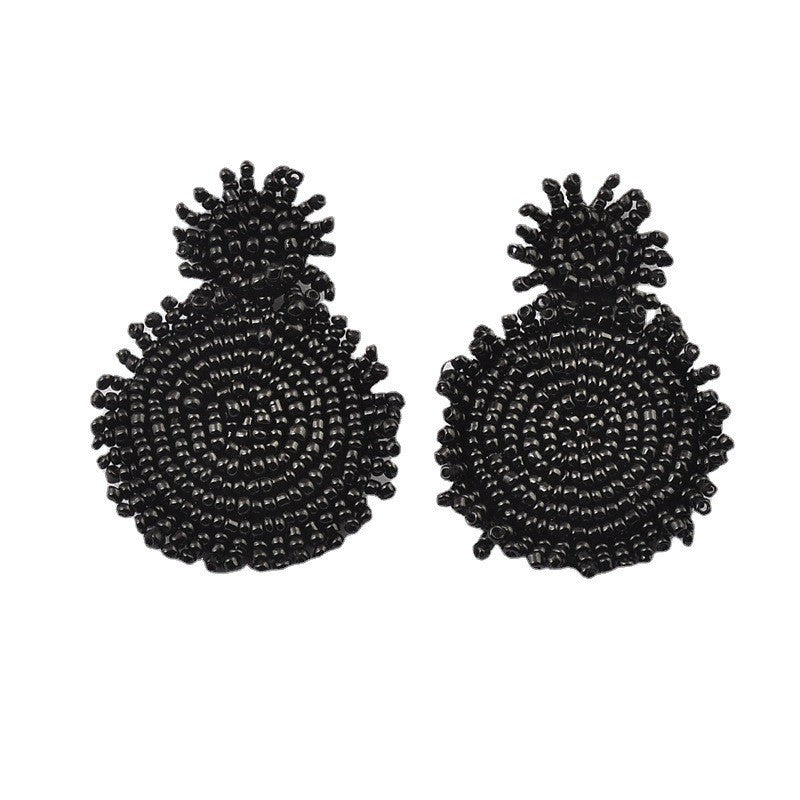 Fashion Bead Hand-woven Seaside Holiday Popular Stud Earrings