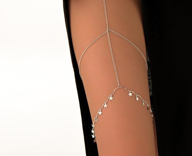 Women's Chain Leg Gold Sexy Big Diamond Clip Anklets