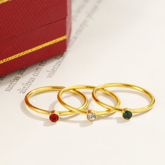 Titanium Steel Korean Style Simple Hand Jewelry Little Rings