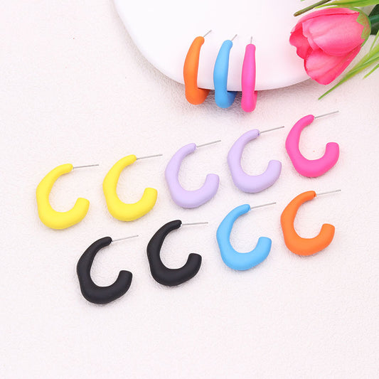 Crescent Circle Design Shaped High-grade Ear Earrings