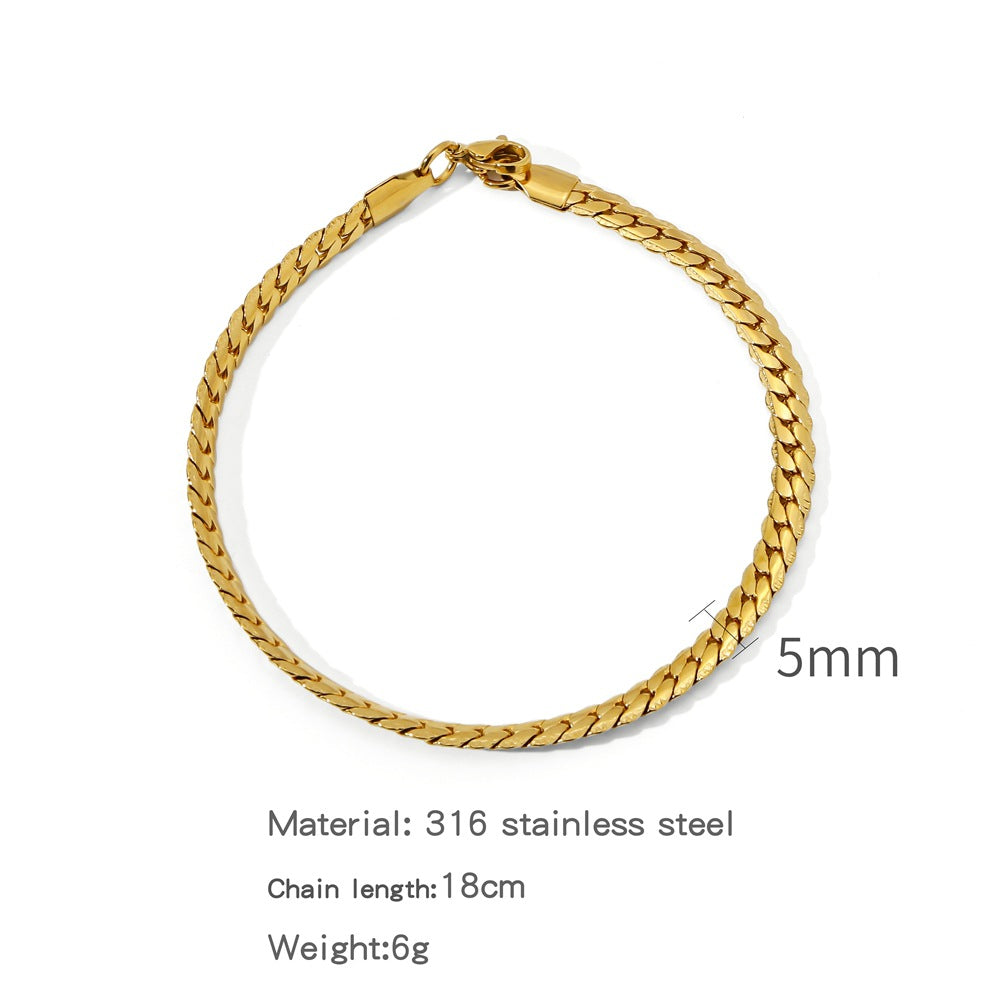 Encrypted Embossed Does Not Fade Niche Personality Electroplated Unisex Bracelet