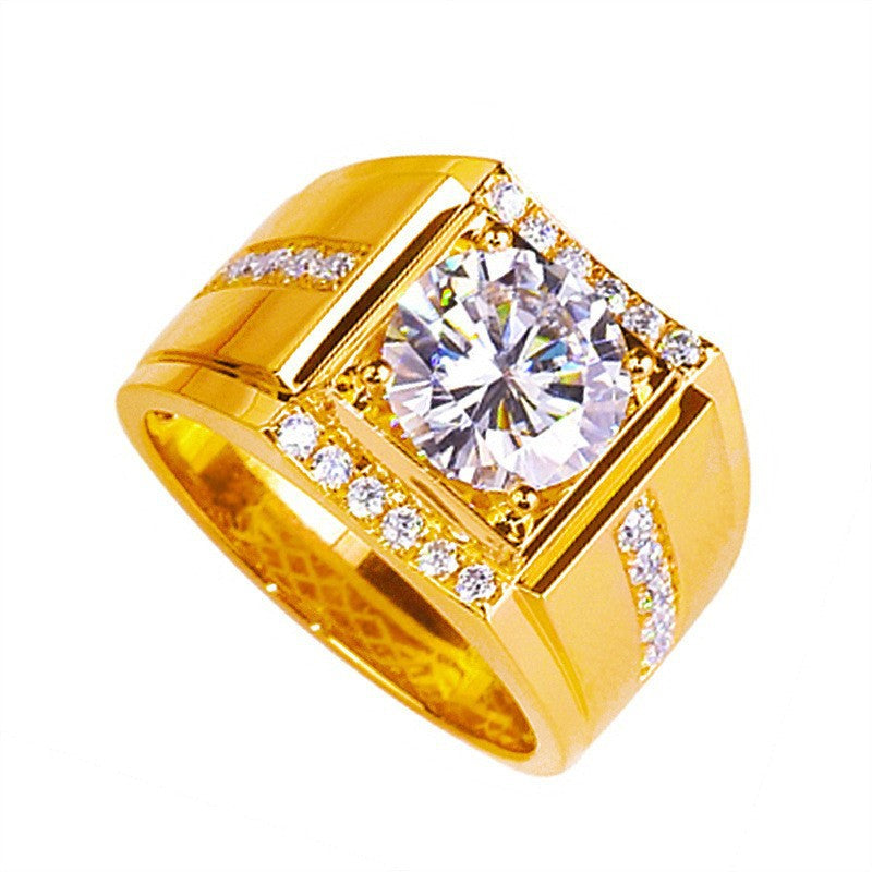 Men's Source Moissanite Open Mouth Man's Domineering Opening Adjustable Ring