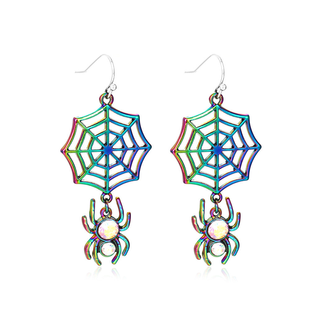 Halloween Eccentric Personality Skull Pumpkin Lamp Earrings