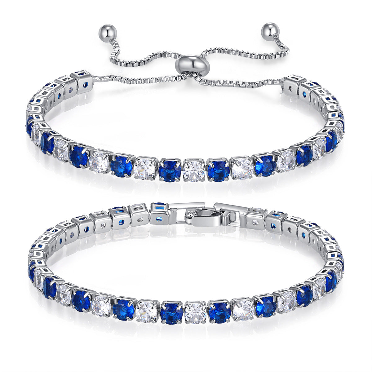 Zircon Mixed Color Full Diamond White Bracelets