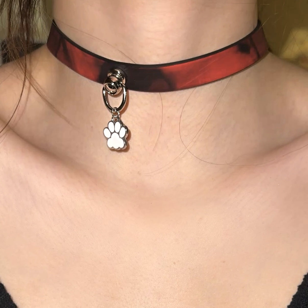Paw Hot Soft Leather Trendy Cool High-grade Collar