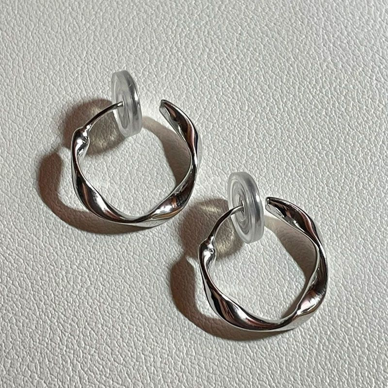 Retro Style Ear Clip Without Pierced Female Circle Elegant High Earrings