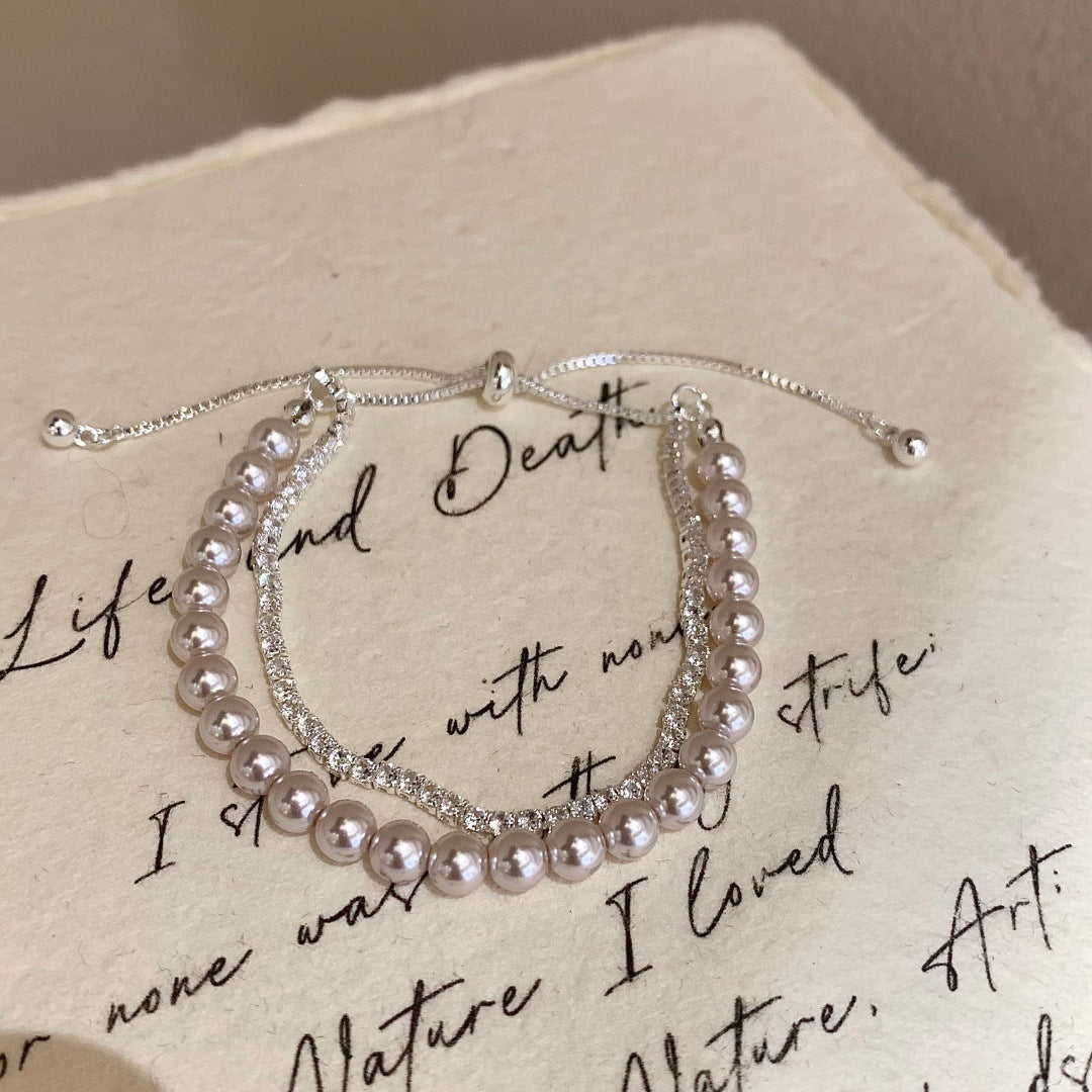 Layer Gang Drill Manta Rose Pearl Simple Light Luxury High Bracelets