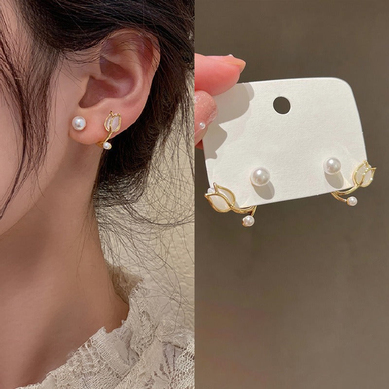 Women's Sier Needle Korean Simple Niche Temperament Earrings