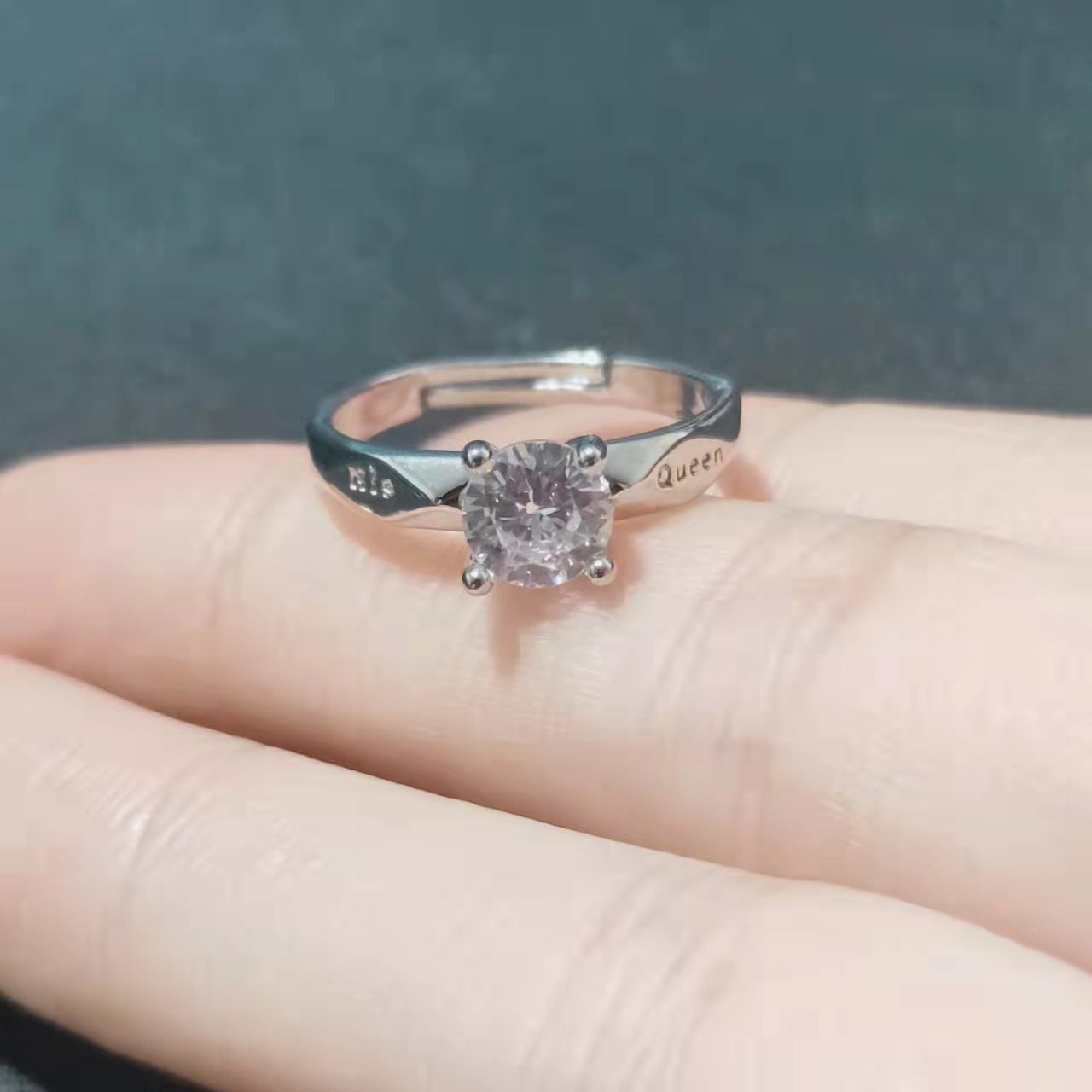 Women's & Men's Couple Open Mouth White Gold Plated Rings