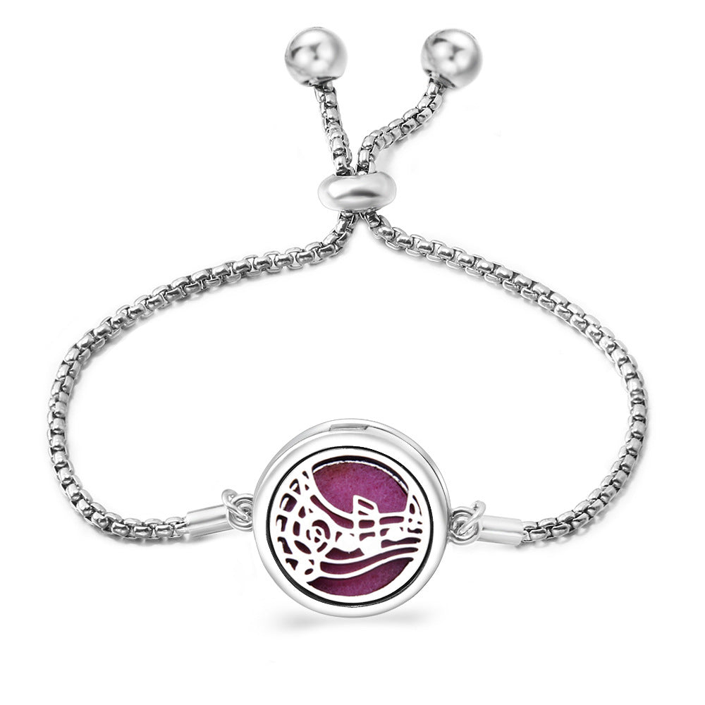 Fashion Angel Wings Box Essential Oil Diffuser Stainless Steel Adjustable Bracelet