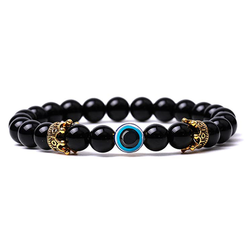 Women's & Men's Natural Turquoise Crown Evil Eye Stone Bracelets