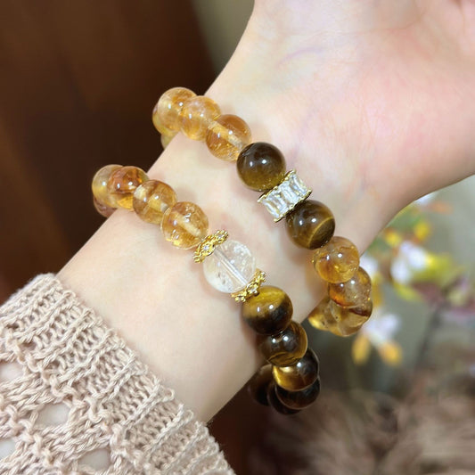 Imitation Yellow Asse Crystal String Beads Female Summer Amethyst Bracelets