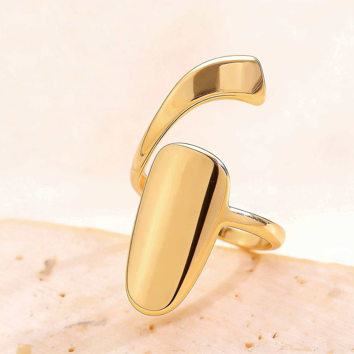 Geometric Trend Open Nail Female Design Exquisite Refined Ring