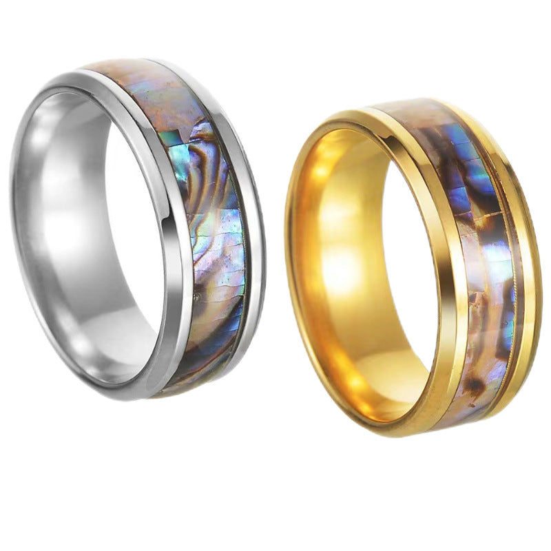 Women's & Men's Fashion Personality Dribble Sst Shell Titanium Ring