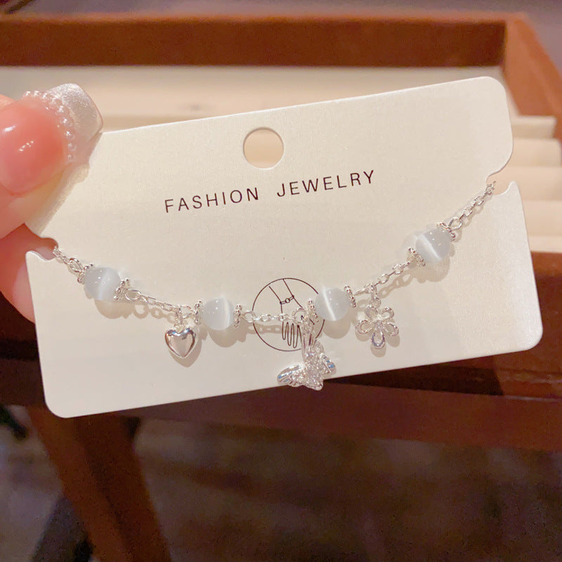 Summer Exquisite Stylish Sweet Butterfly Opal Temperament Entry Lux Bracelet