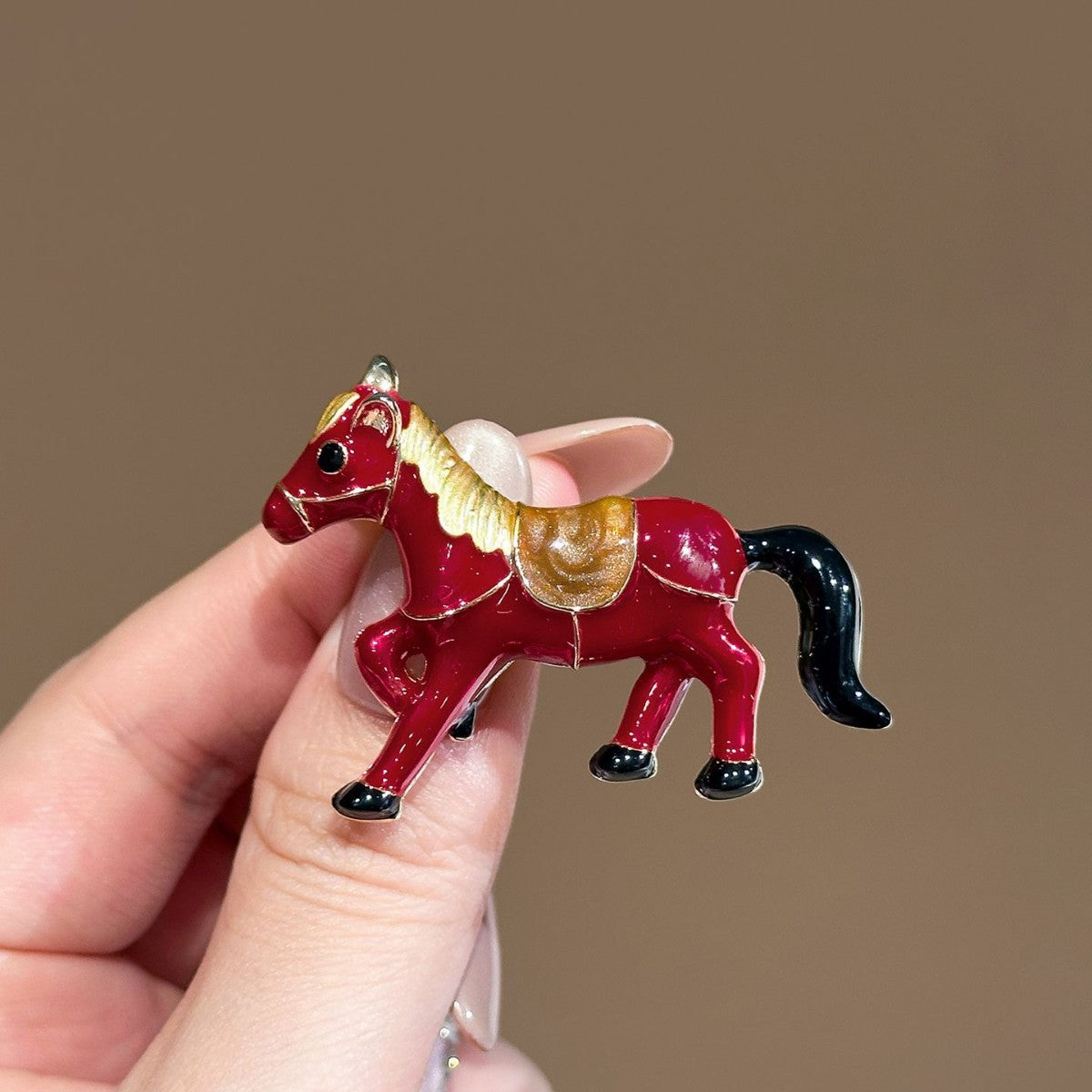 Red Pony Brooch Design Sense Niche Brooches