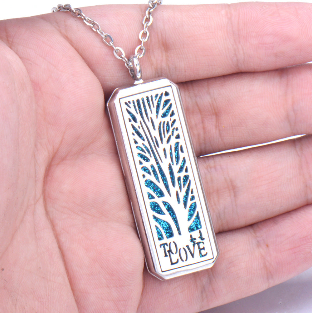 Stainless Steel Rectangular Essential Oil Open Long Necklaces