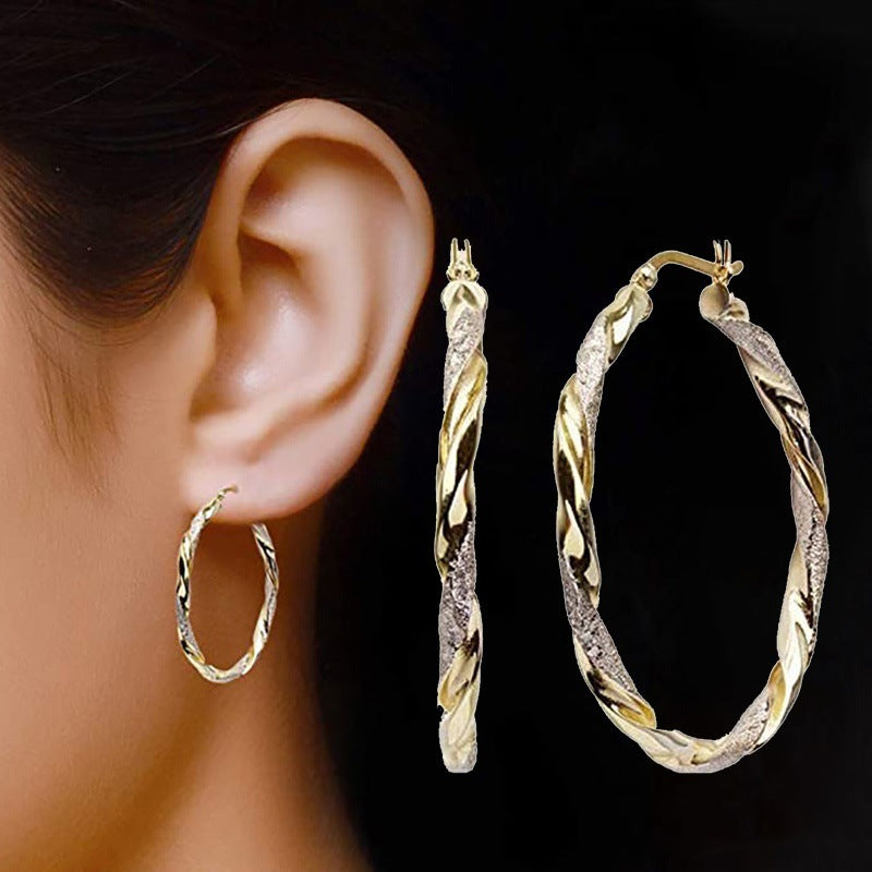 Women's Spiral Big Circle Simple Coarse Ear Hook Earrings