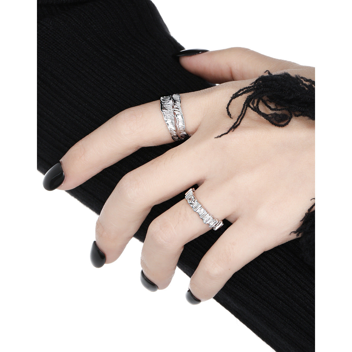 Couple Indifference Trend Cool Texture Striped Rings