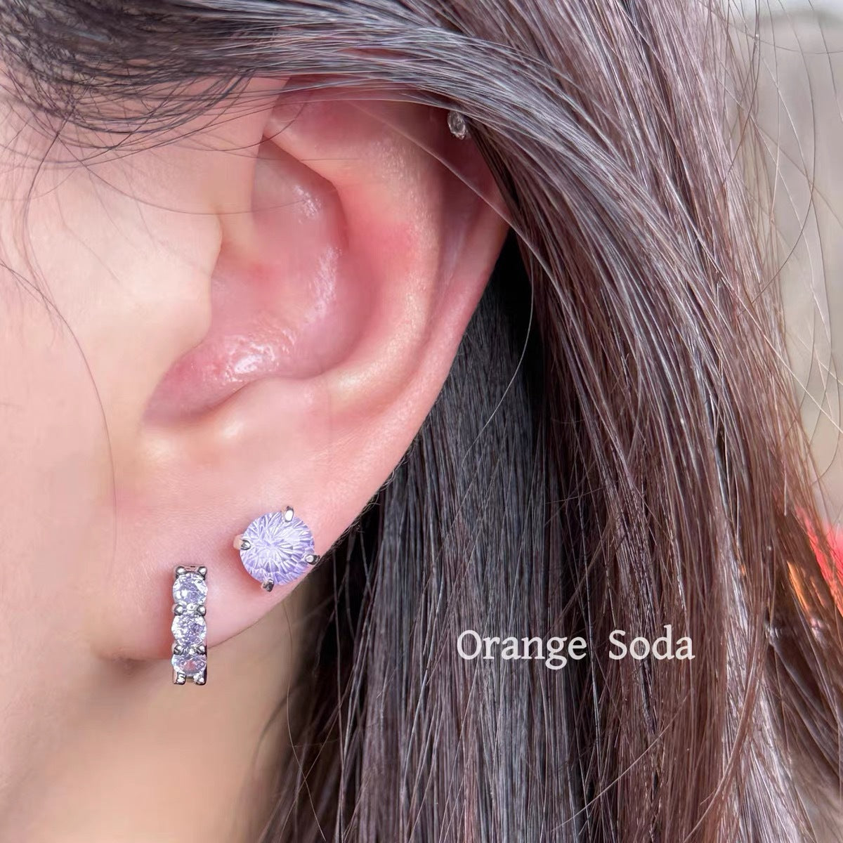 Women's Style Purple Wings Ear Bone Titanium Steel Earrings