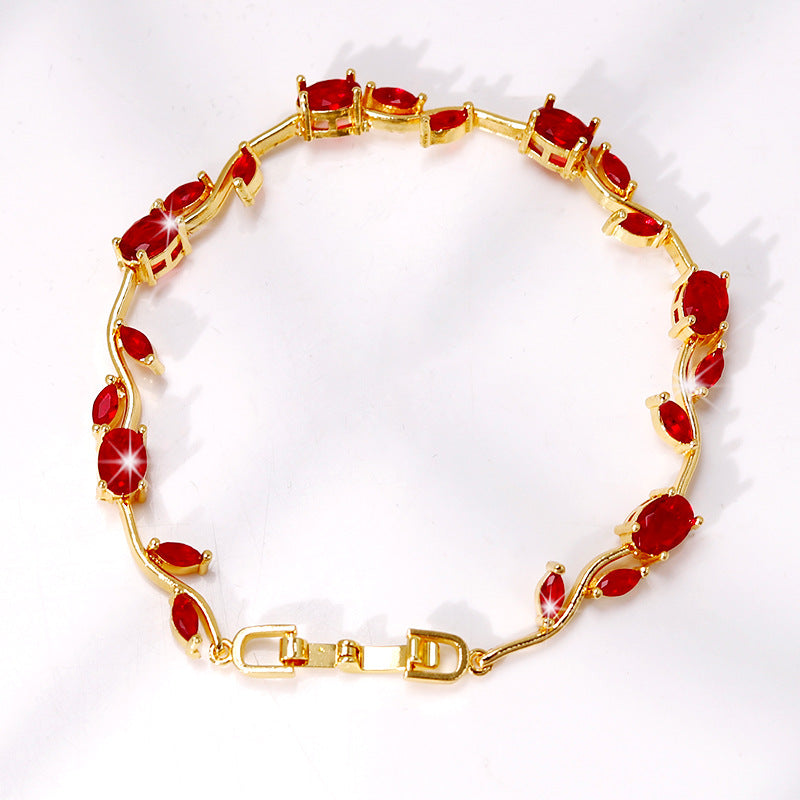 Horse Eye Zircon Gold-plated Copper Female Light Luxury Minority Style Bracelet