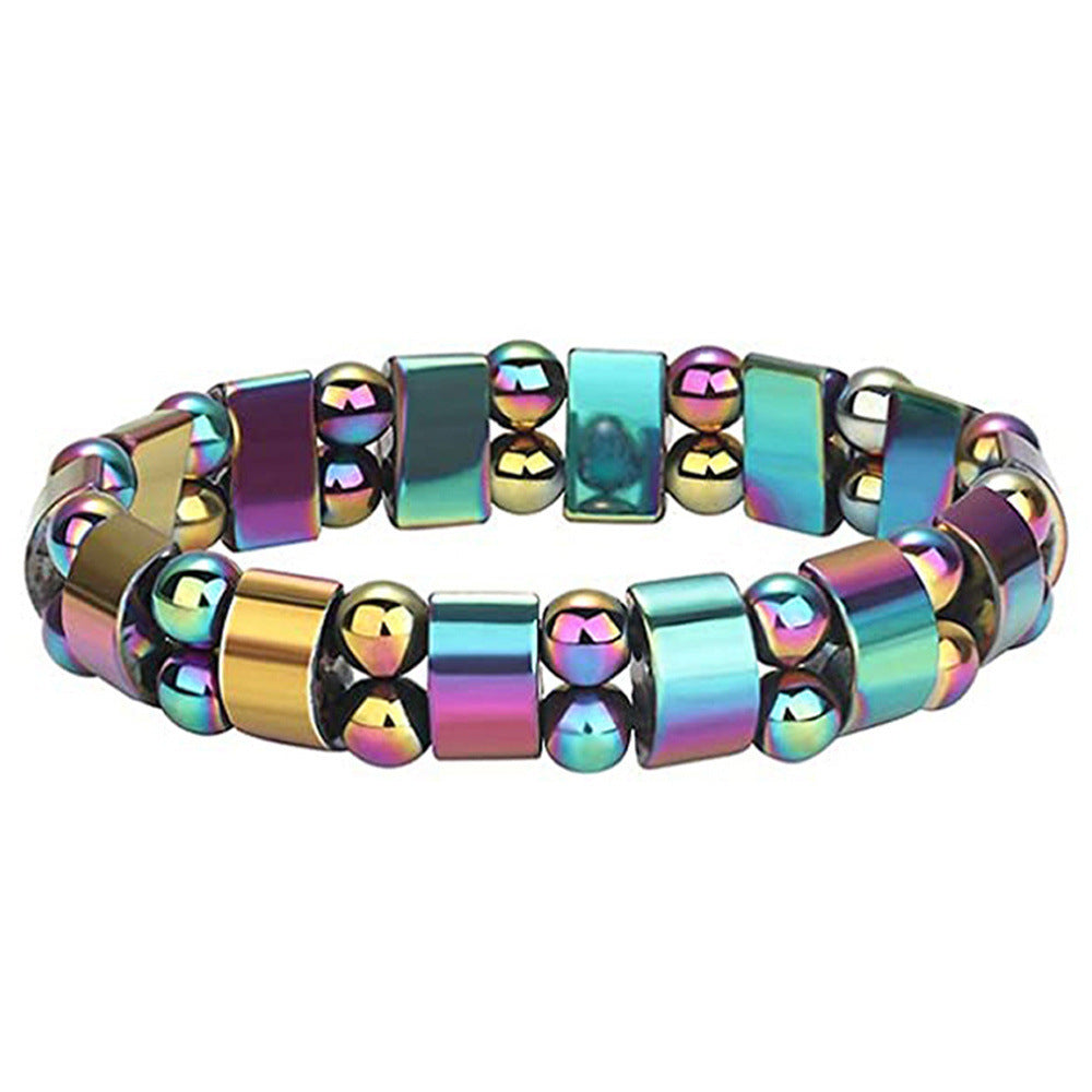 Moon Magnetic Magnet Color Beaded Elastic Tigereye Therapy Bracelet
