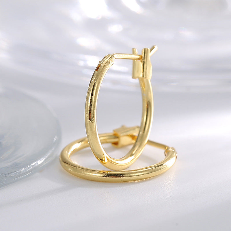 Women's Geometric Round Small Ear Gold-plated Cold Style Earrings