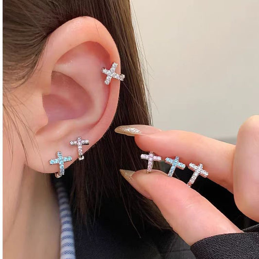 Women's Edge Ear Bone Sleeping No Need To Take Off Straight Stud Earrings