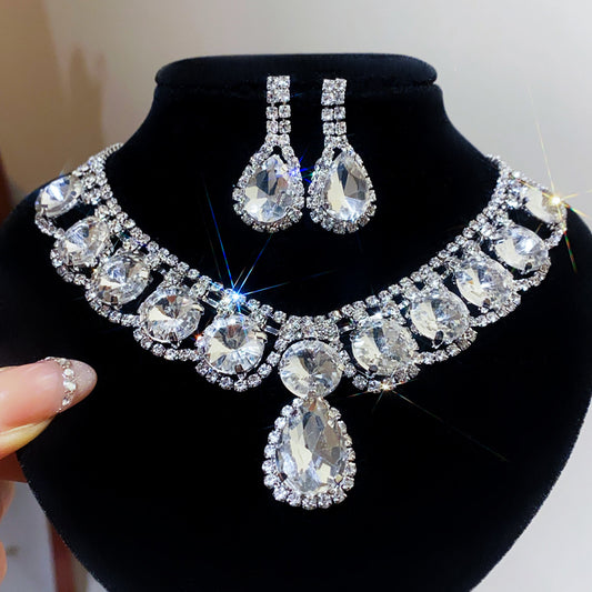 Shining Water Drop Bridal Wedding Dress Necklaces