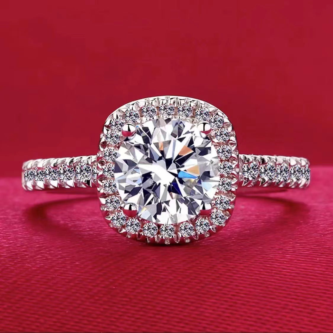 Broadcast Fashion Luxury Female Eight Hearts Arrows Ring