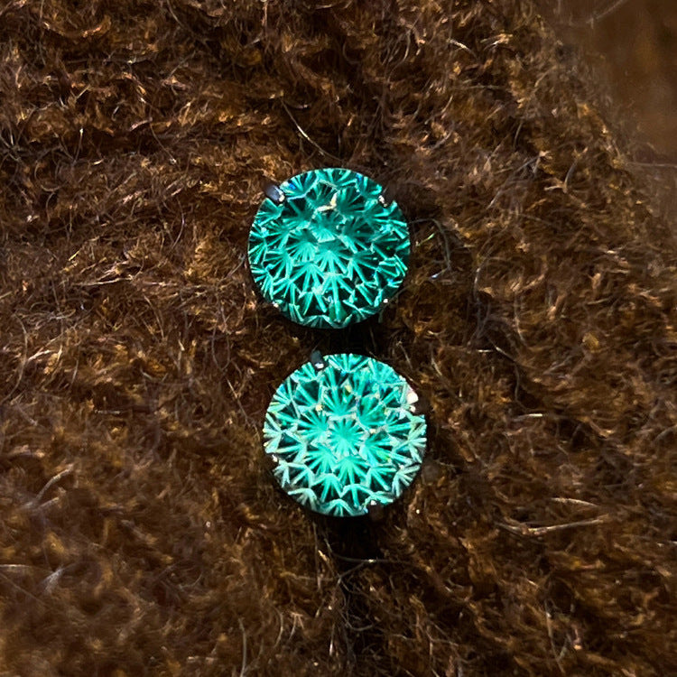 Women's Paraiba Green Fireworks Cut Beautiful Ear Bone Rings