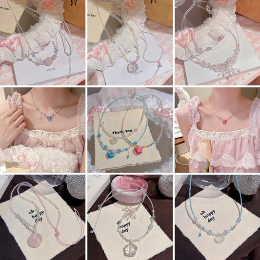 Crystal Series Light Luxury Minority High Sense Indie Sweet Cute Necklaces