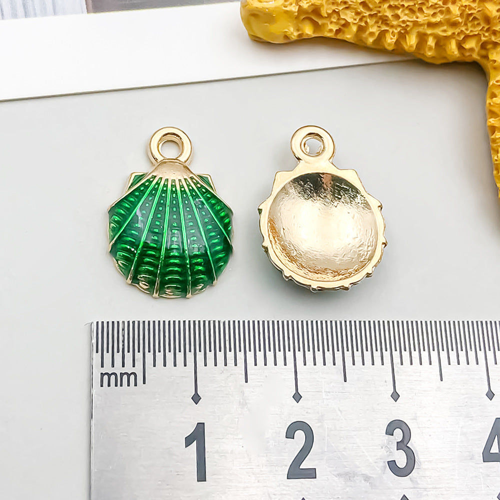 Colorful Oil Alloy Simulation Marine Conch Pendants