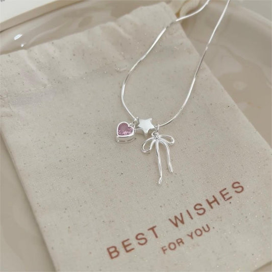 Bow Female Summer Ballet Style Sweet Necklaces