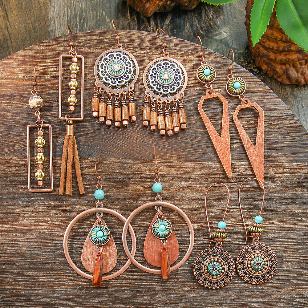 Attractive Antique Bohemian Ethnic Style Handmade Earrings