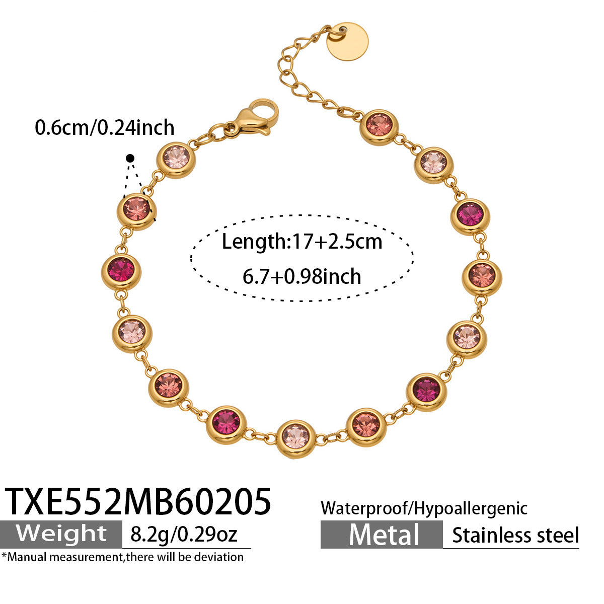 Stainless Steel Full Rhinestone Zircon Fashion Personalized Graceful Wild Light Jewelry Set